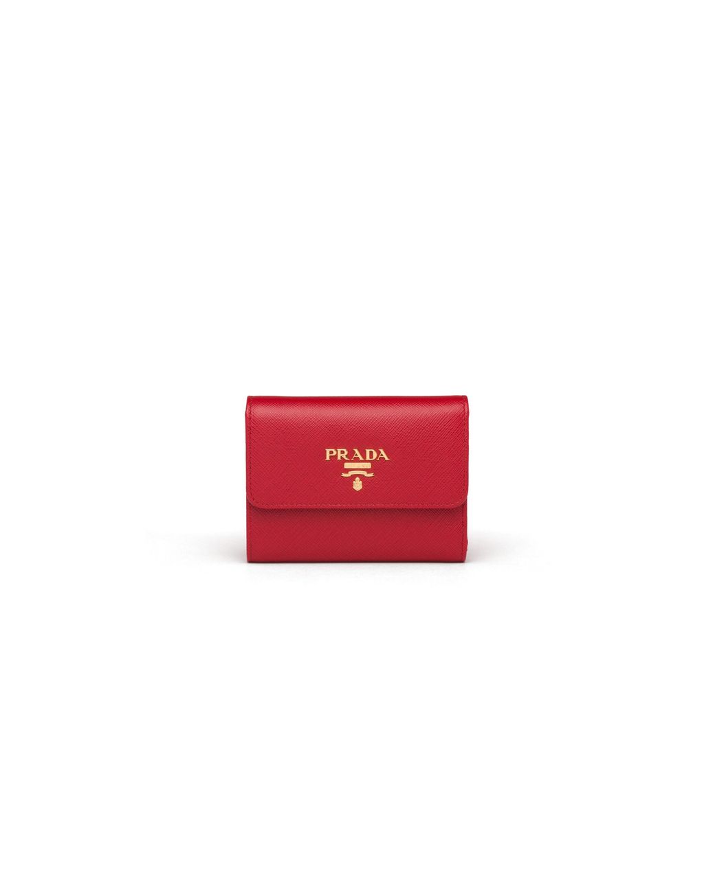 Prada White Small Saffiano Leather Wallet