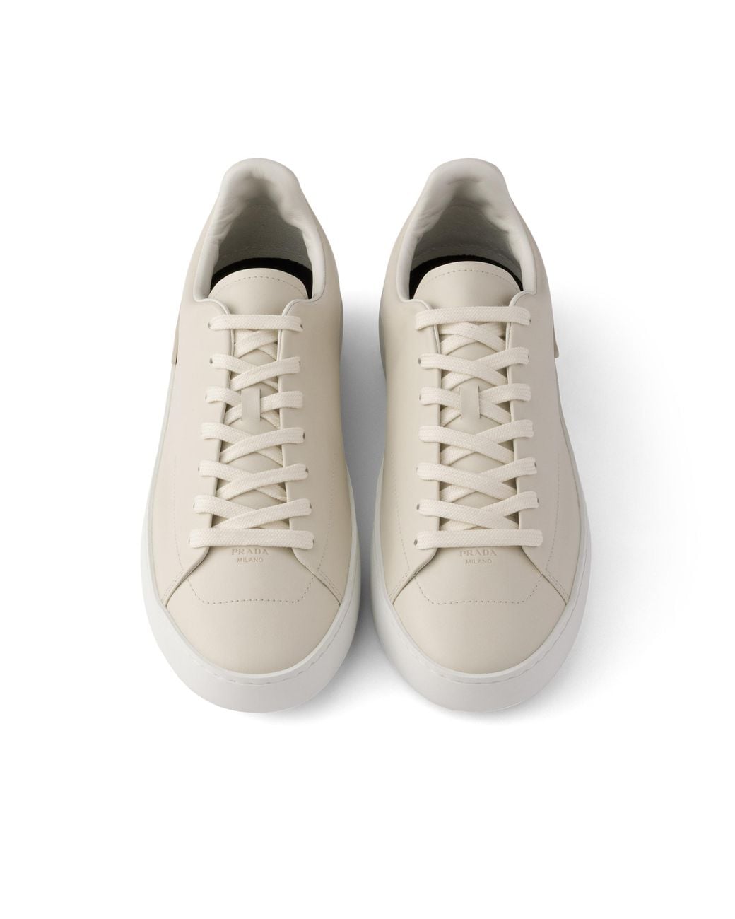 Prada White Court Leather Sneakers, Size 5 for men