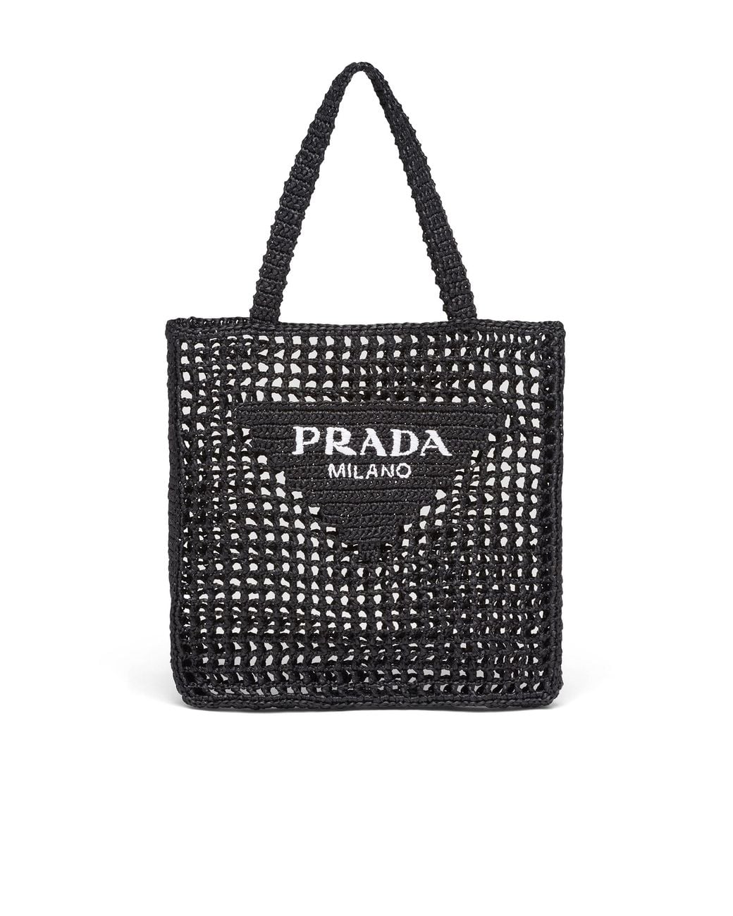 Prada Black Crochet Tote Bag