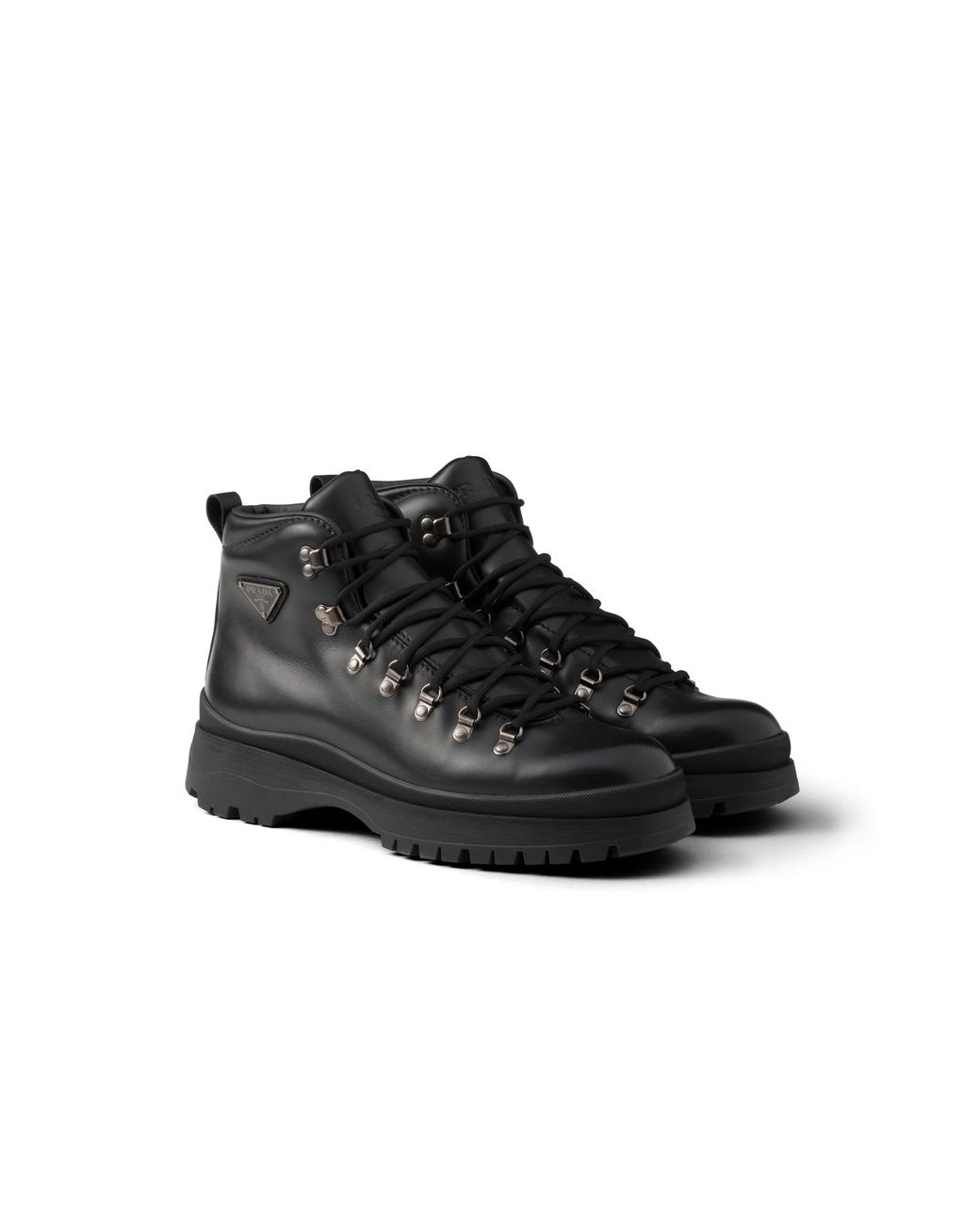 Prada Black Brixxen Leather Booties Size 6 for men