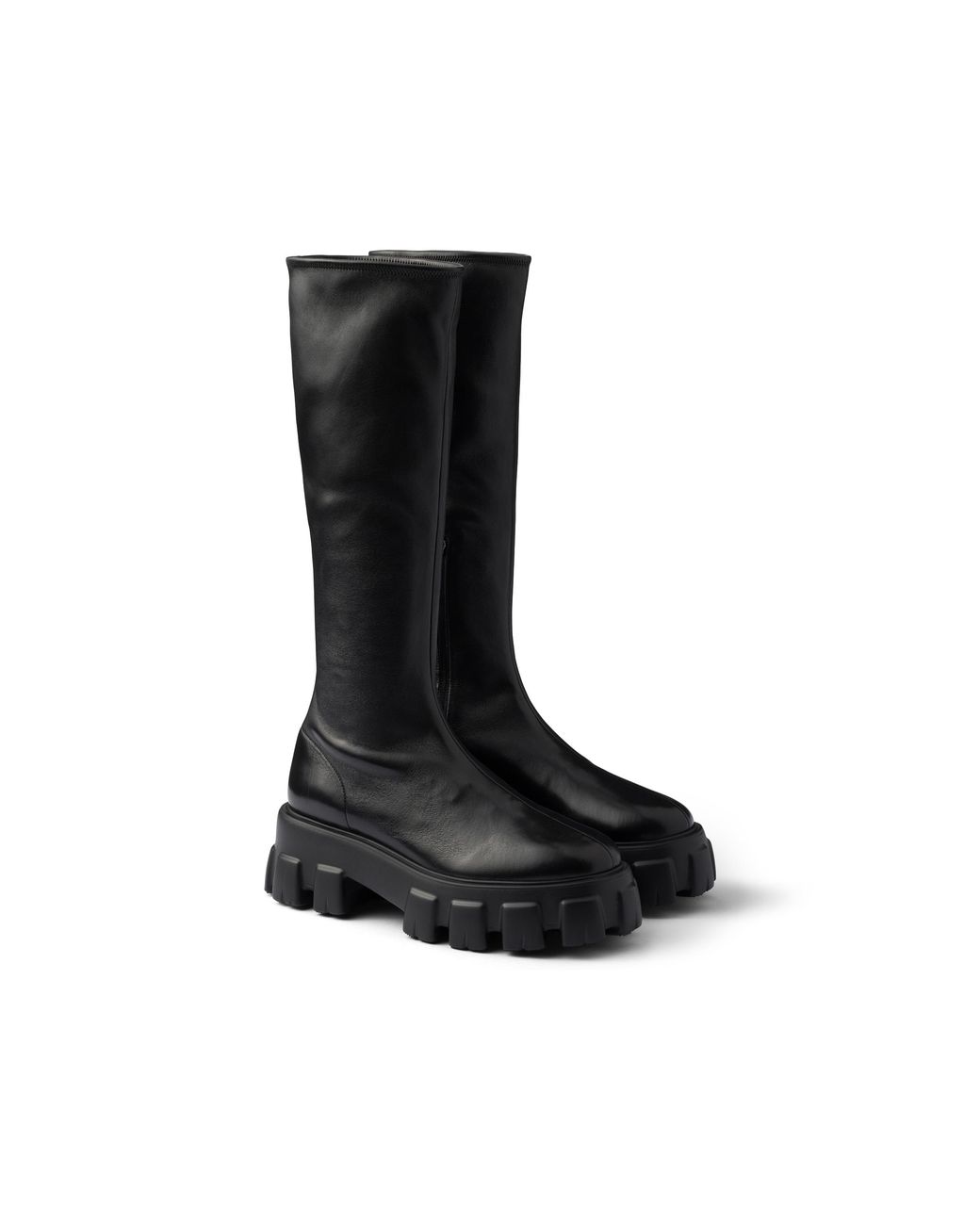 Prada Black Monolith Stetch Nappa Leather Boots