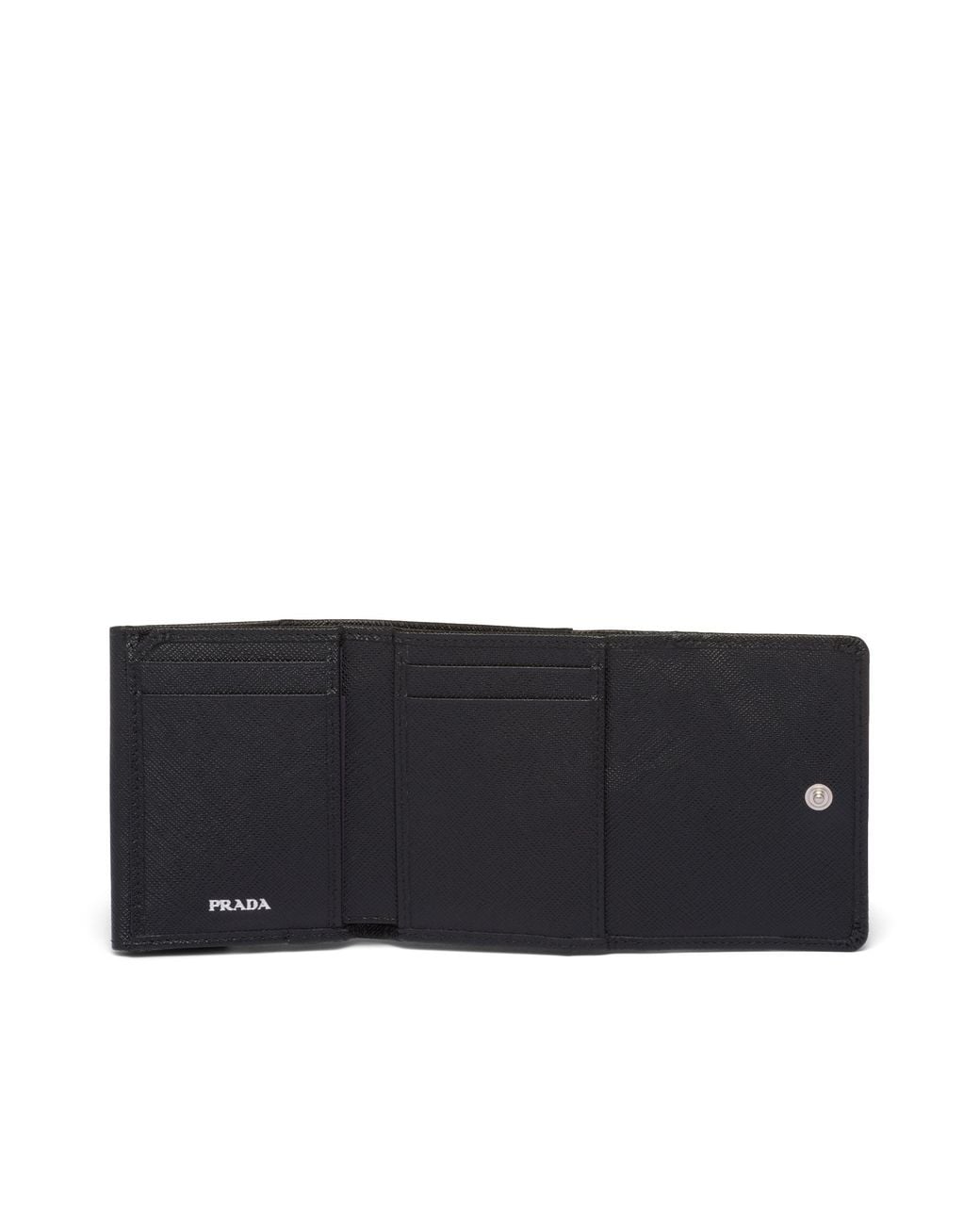 Prada White Small Saffiano Leather Wallet