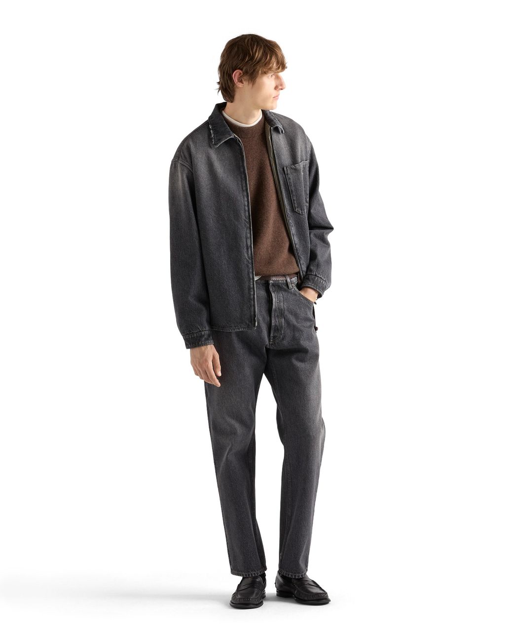 Prada Gray Vintage-Look Denim Jeans for men