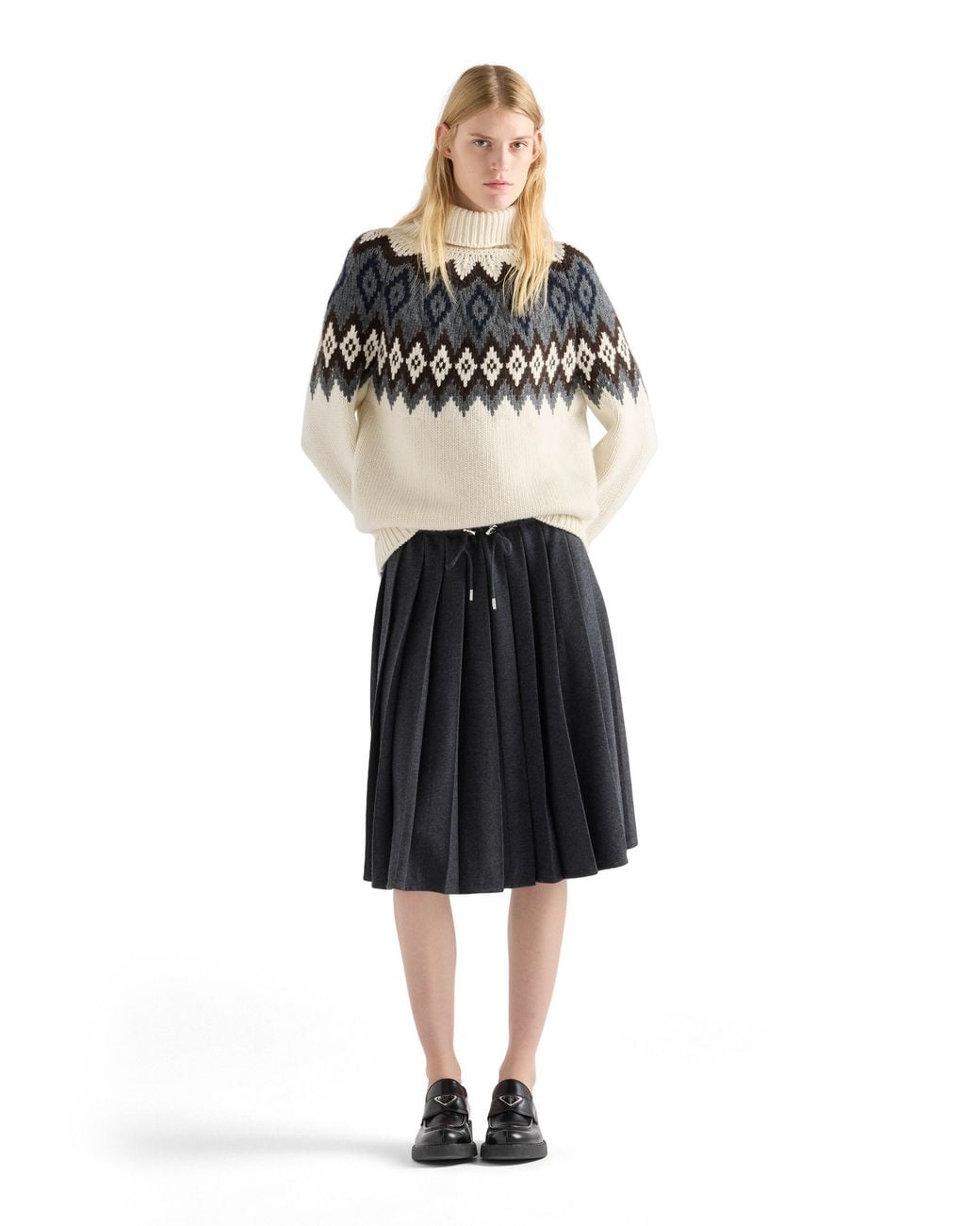 Jersey De Cuello Alto De Lana Y Cachemir, Mujer, Talla Prada de color Black