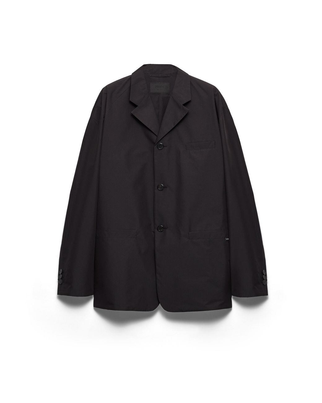 Prada Black Single-Breasted Technical Cotton Jacket for men