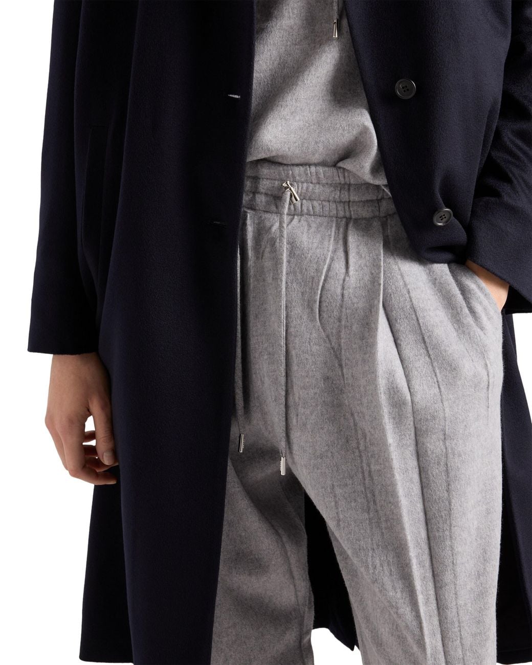 Prada Gray Wool And Cashmere Pants