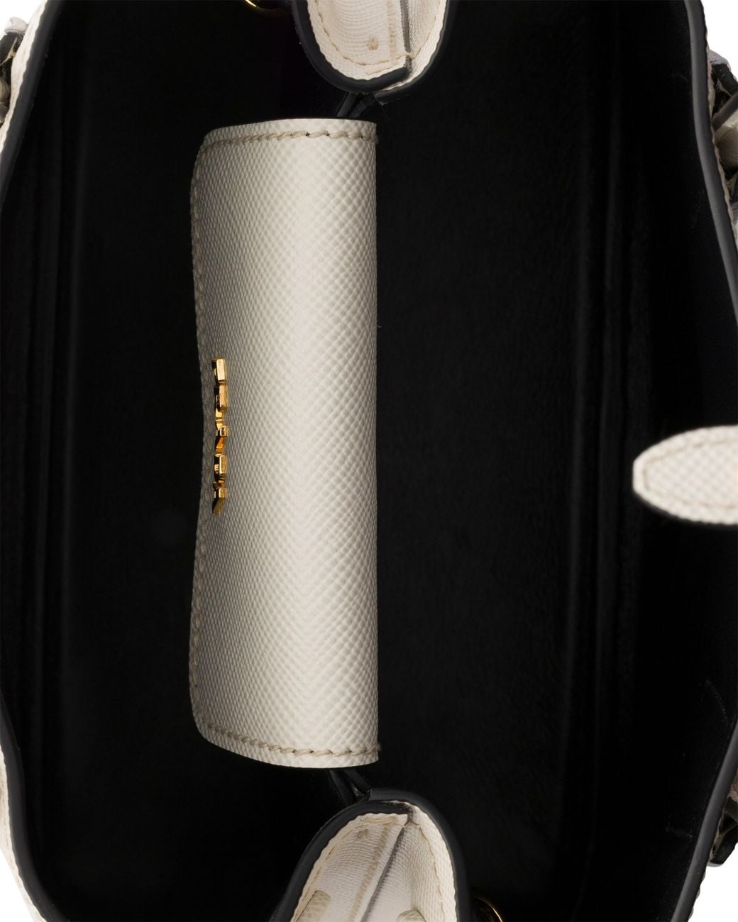 Prada White Double Small Saffiano Leather Bag, Chalk