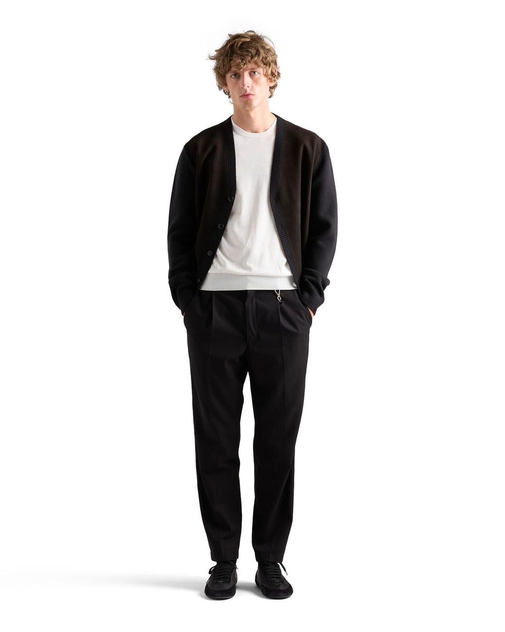 Prada White Silk And Cotton Crew-Neck Sweater for men