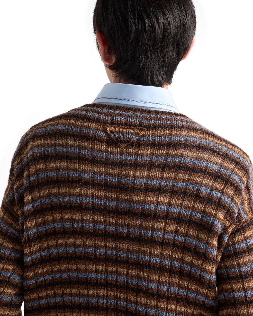 Prada Brown Shetland Wool Boat Neck Sweater for men