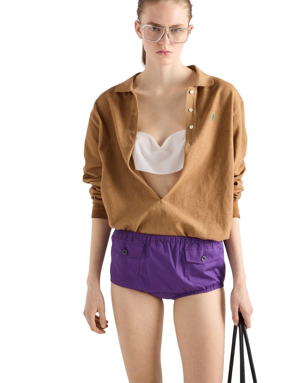 Prada Purple Poplin Shorts