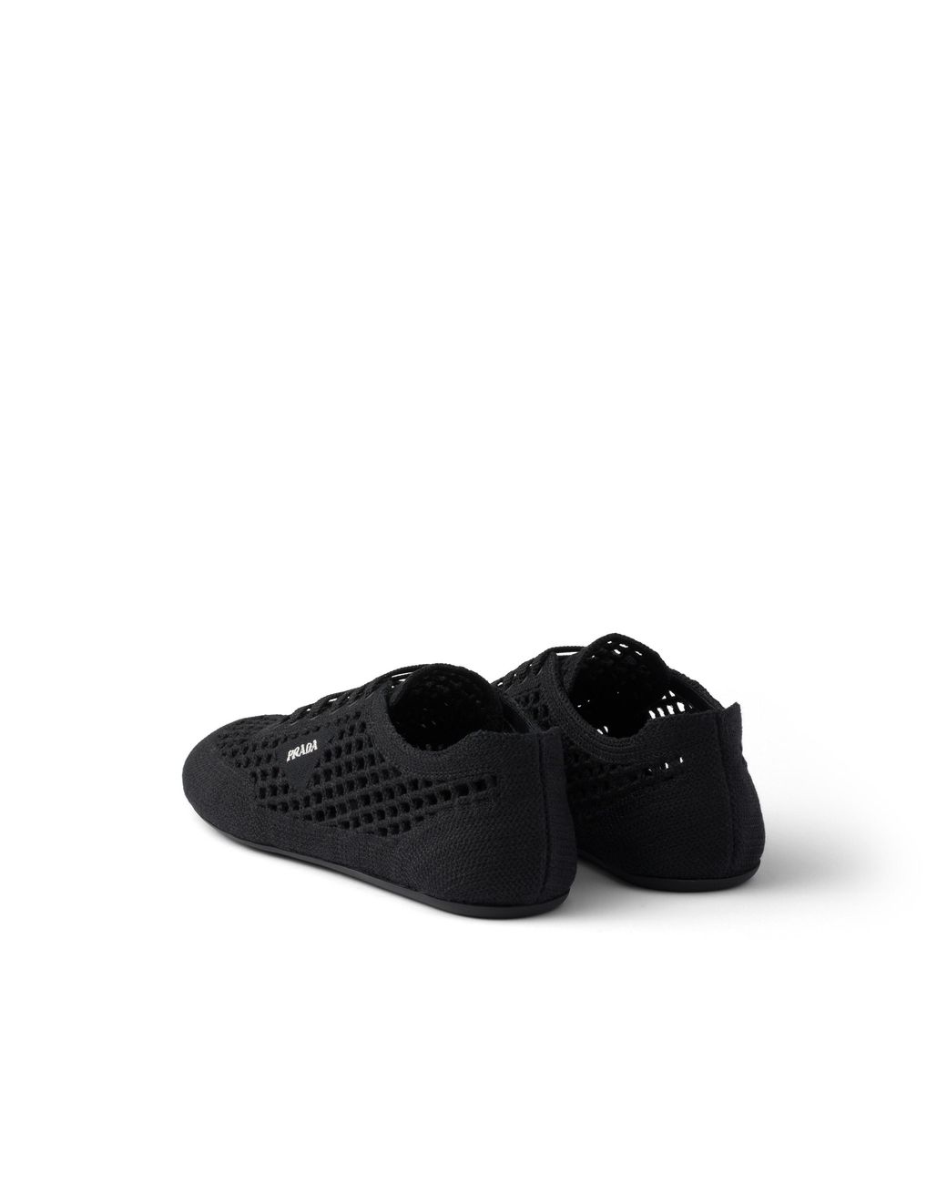 Prada Black Collapse Crochet Laced Sneakers