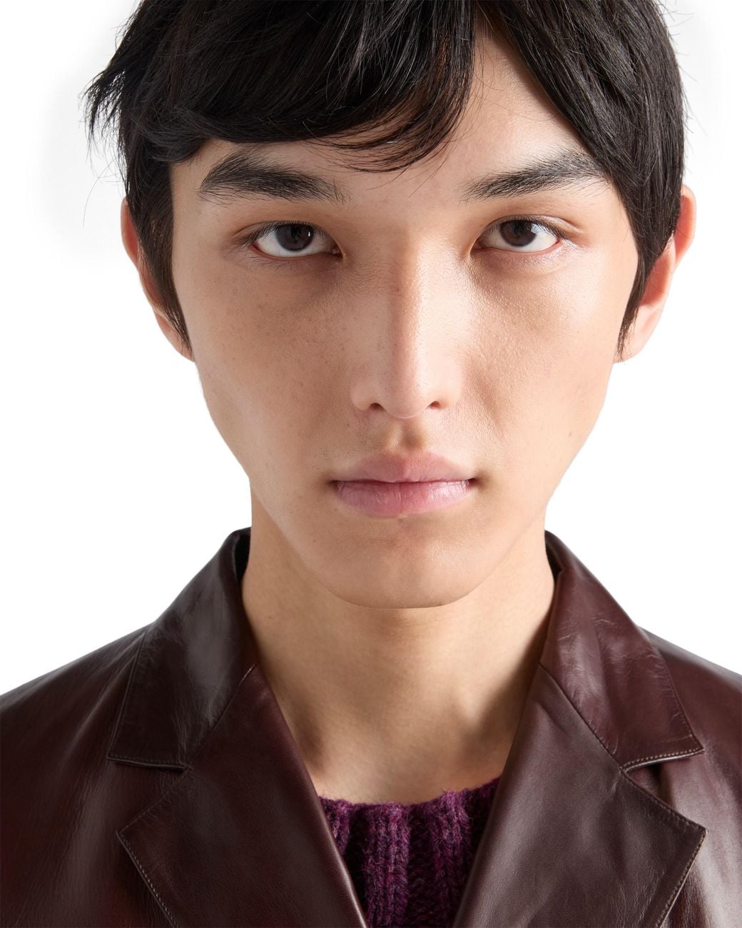 Prada Brown Double-Breasted Nappa Leather Coat for men