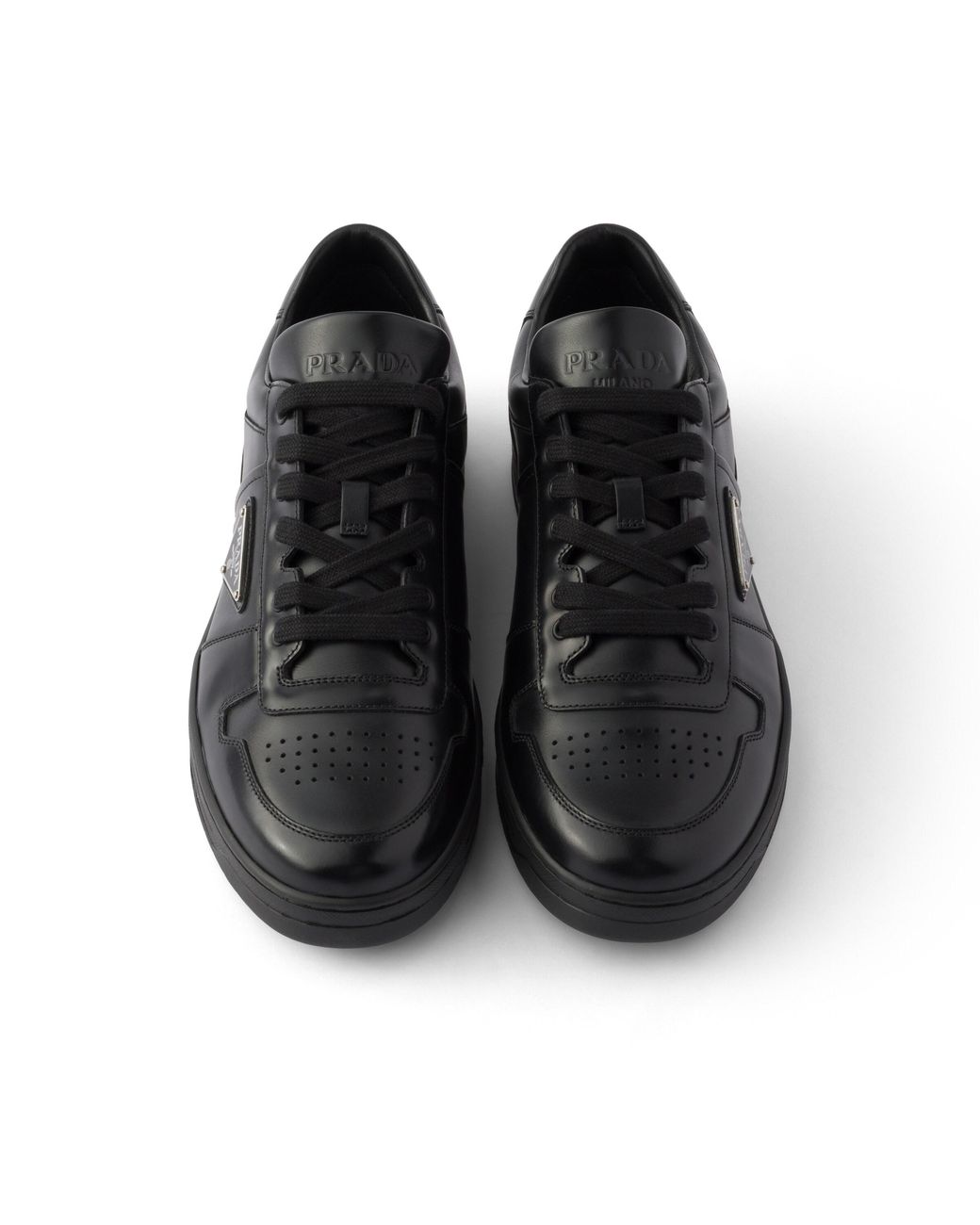 Prada Black Downtown Leather Sneakers for men