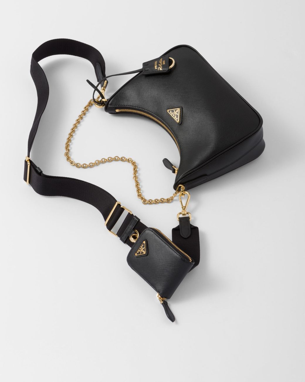 Prada Re-edition 2005 Saffiano Leather Bag in Black | Lyst