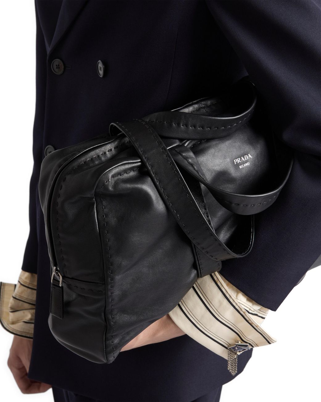 Prada Black Nappa Leather Work Bag for men