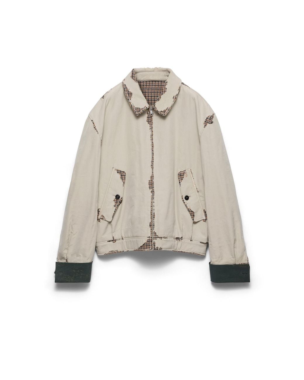 Prada White Bonded Devoré Cotton Jacket, Limestone for men