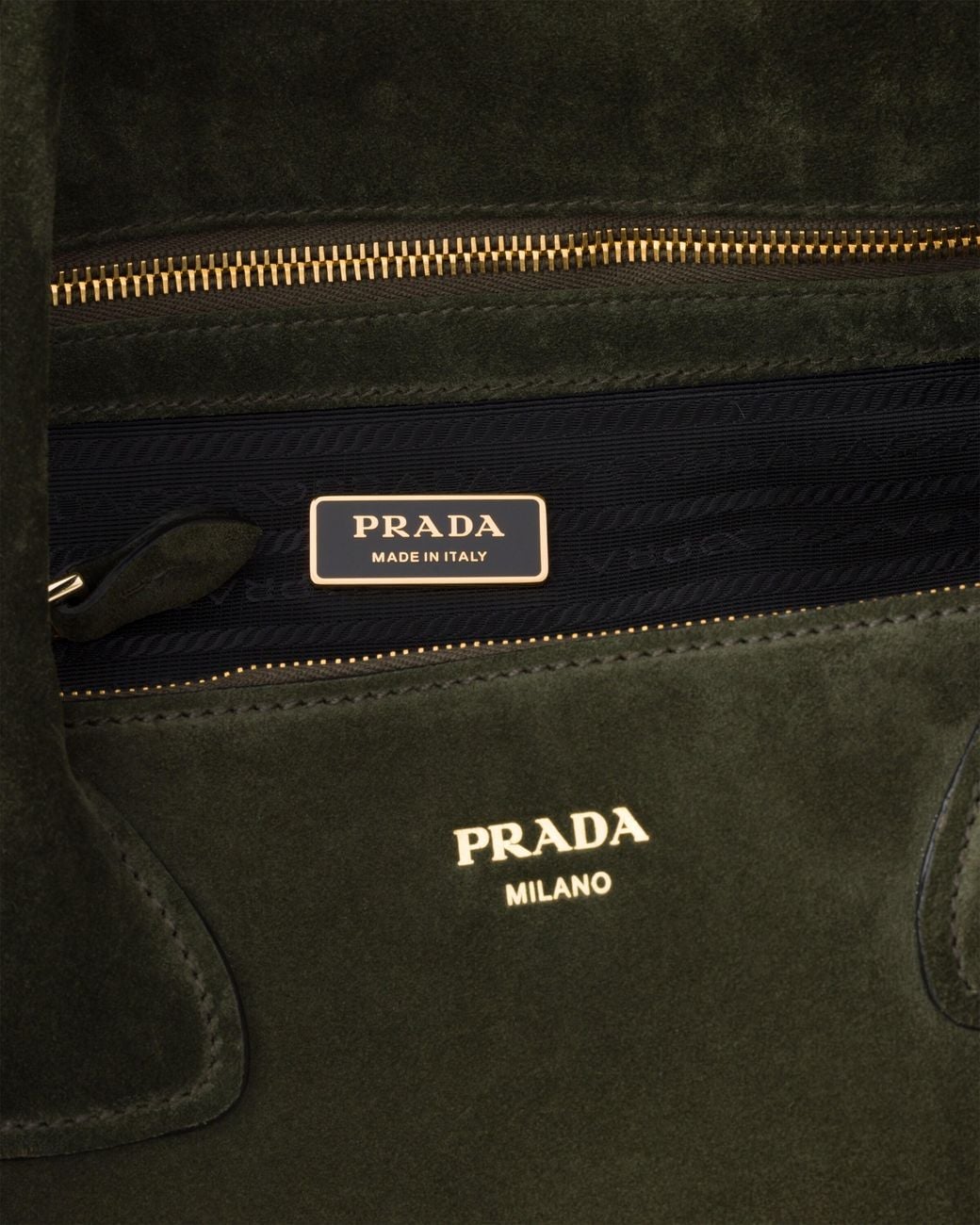 Prada Black Nova Large Suede Tote Bag