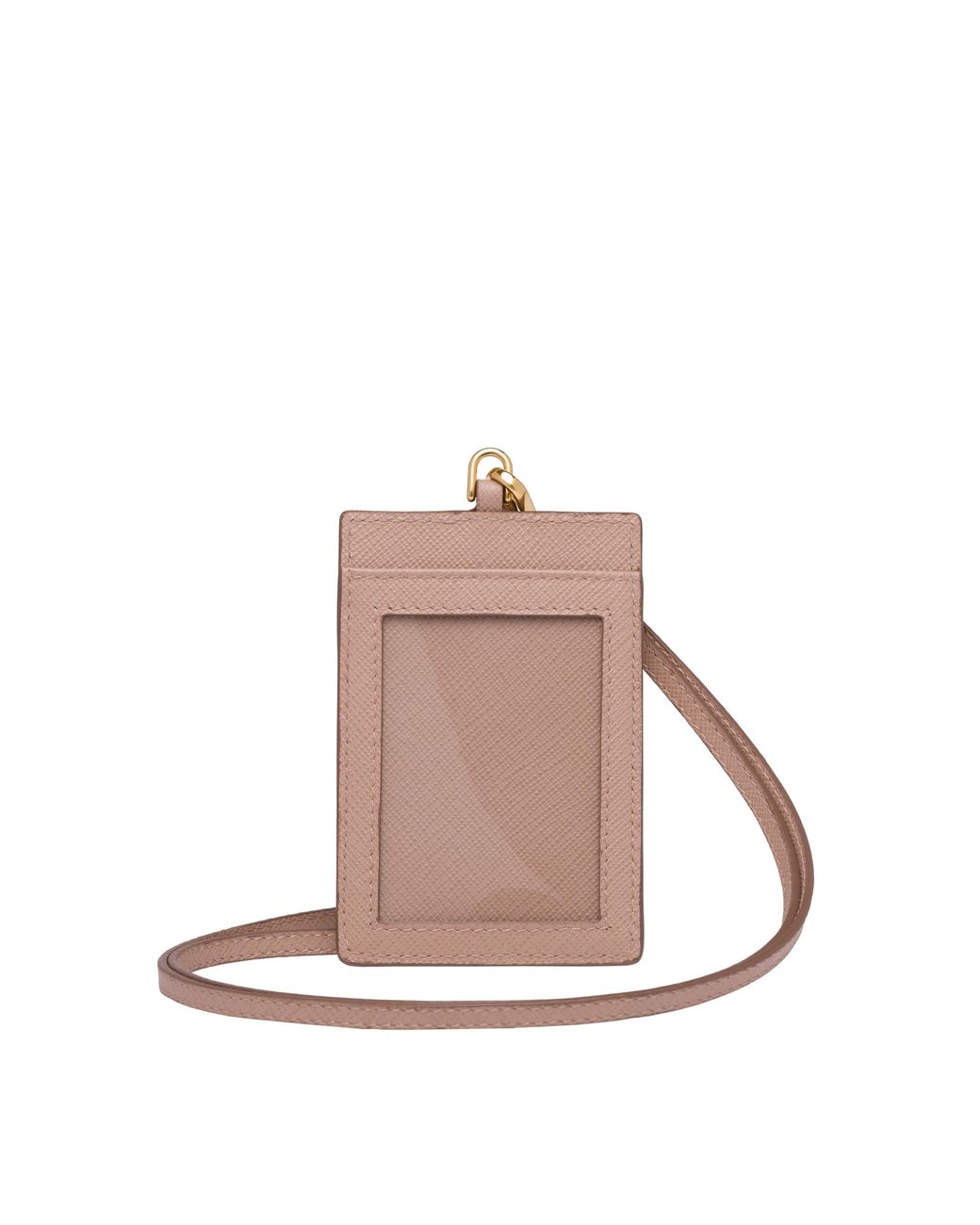 Prada White Saffiano Leather Badge Holder