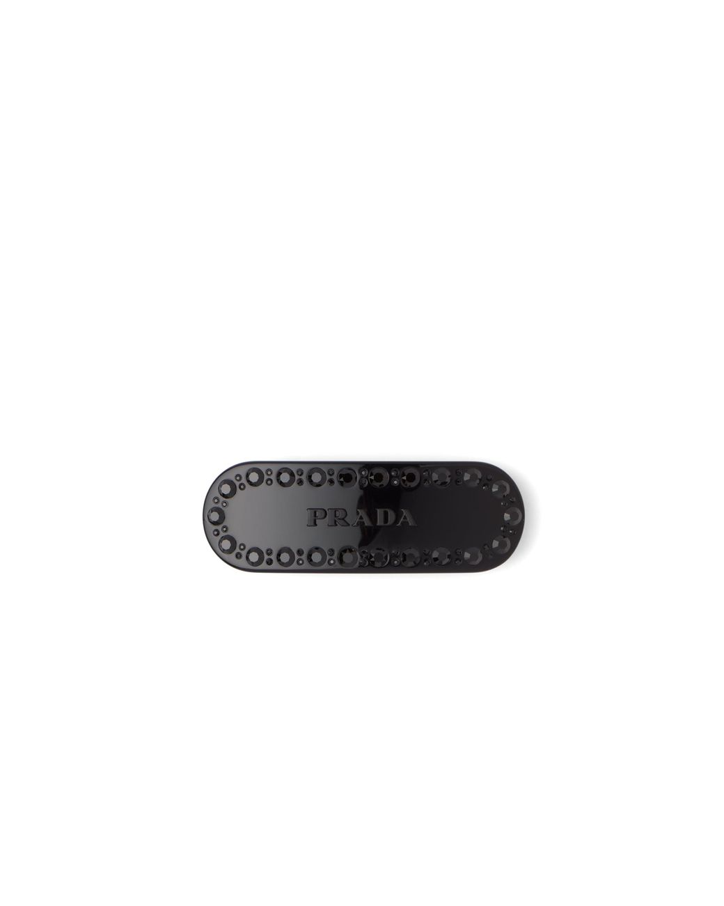 Prada Black Hair Clip With Crystals
