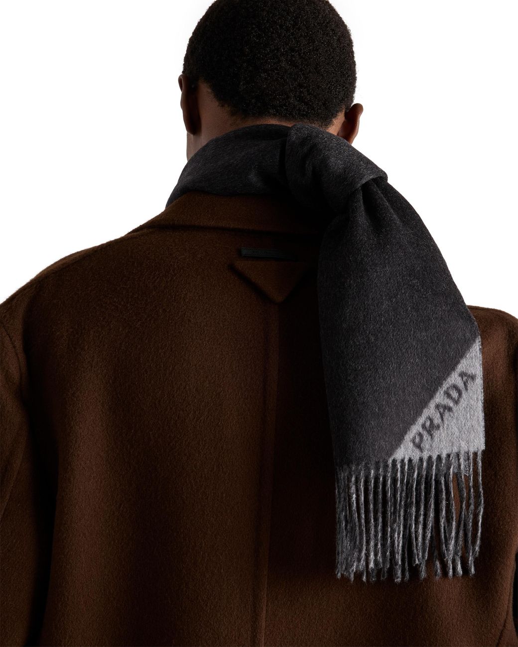 Prada Black Double Cashmere Scarf for men
