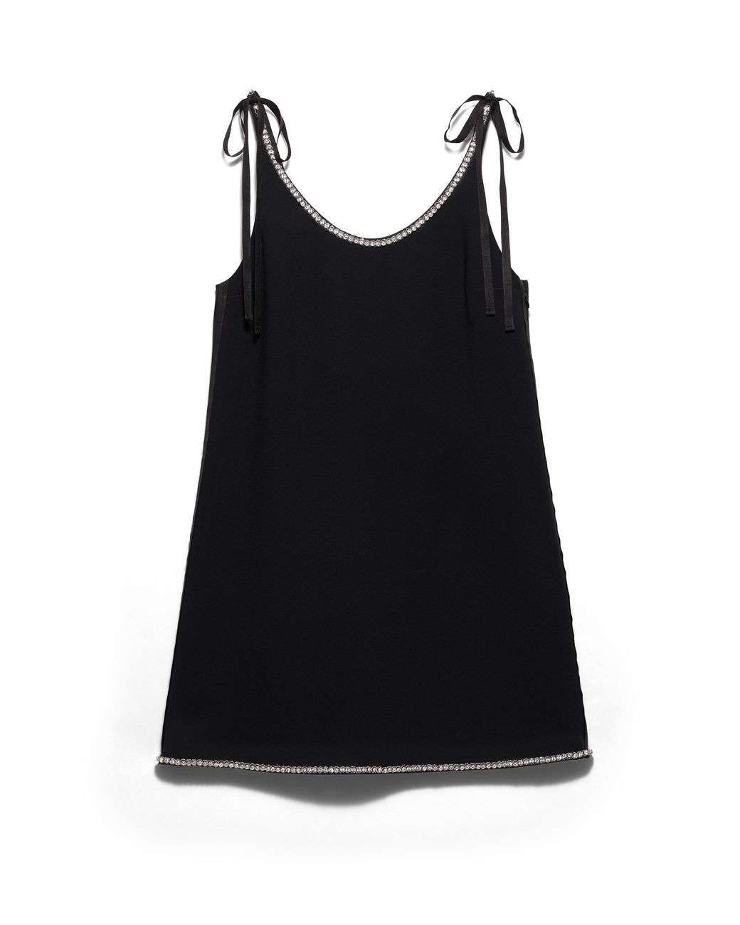 Prada Black Compact Sablé Mini-Dress