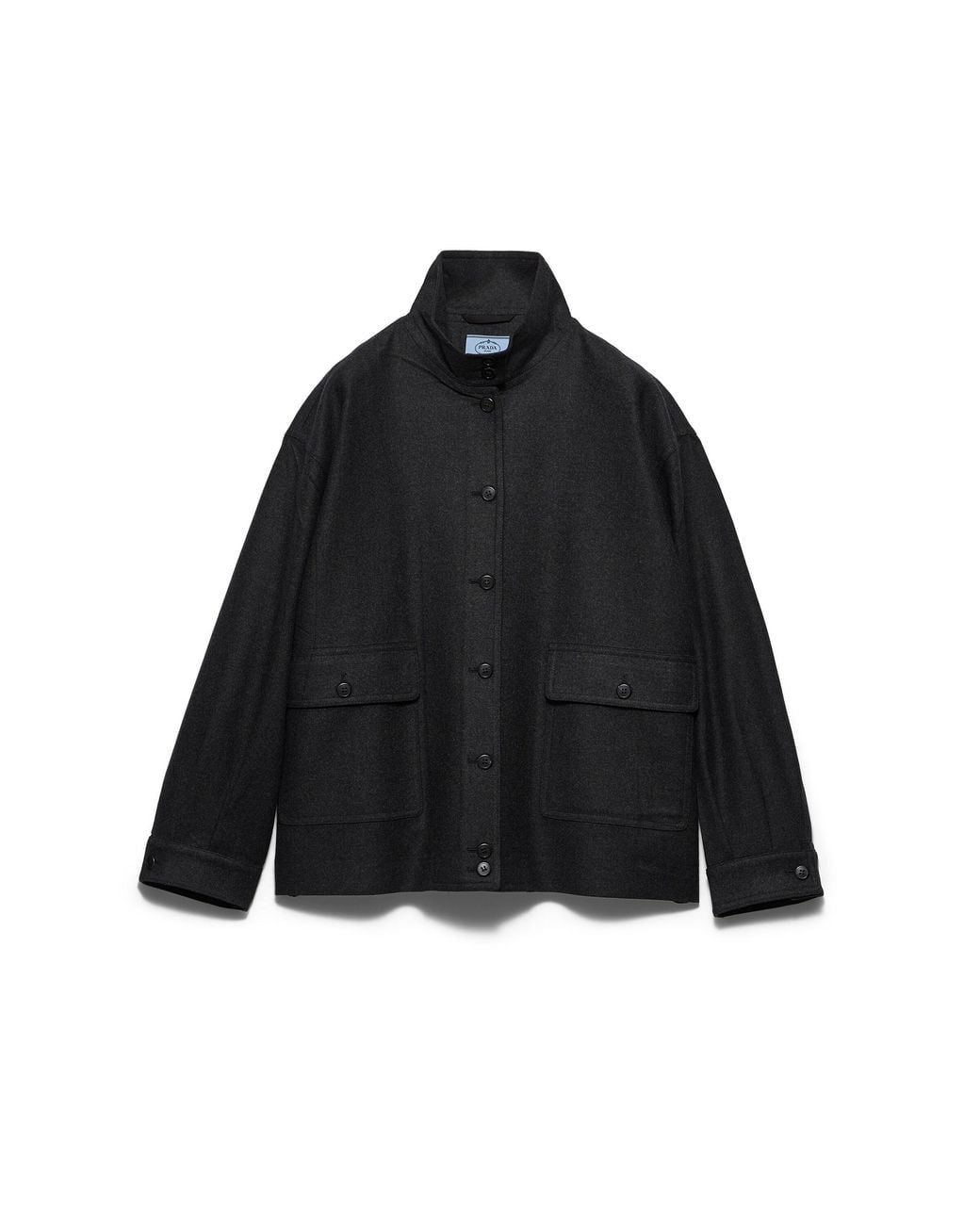 Prada Black Re-Wool Blouson Jacket, Anthracite