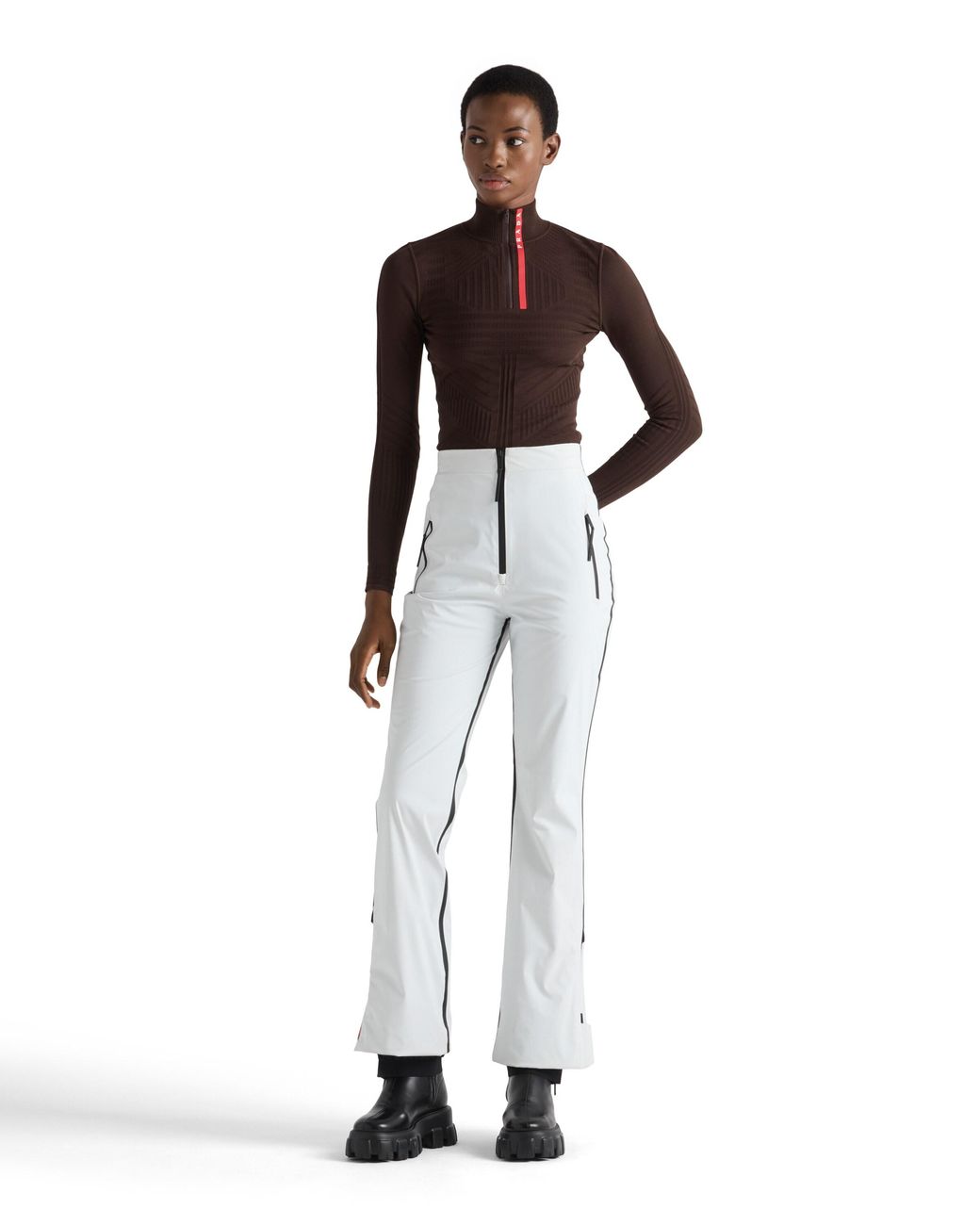 Prada Brown Re-Nylon Turtleneck Sweater, Cocoa