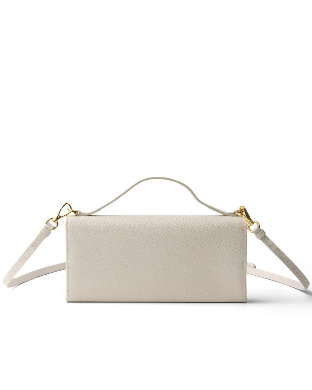 Prada Natural Saffiano Leather Wallet With Shoulder Strap