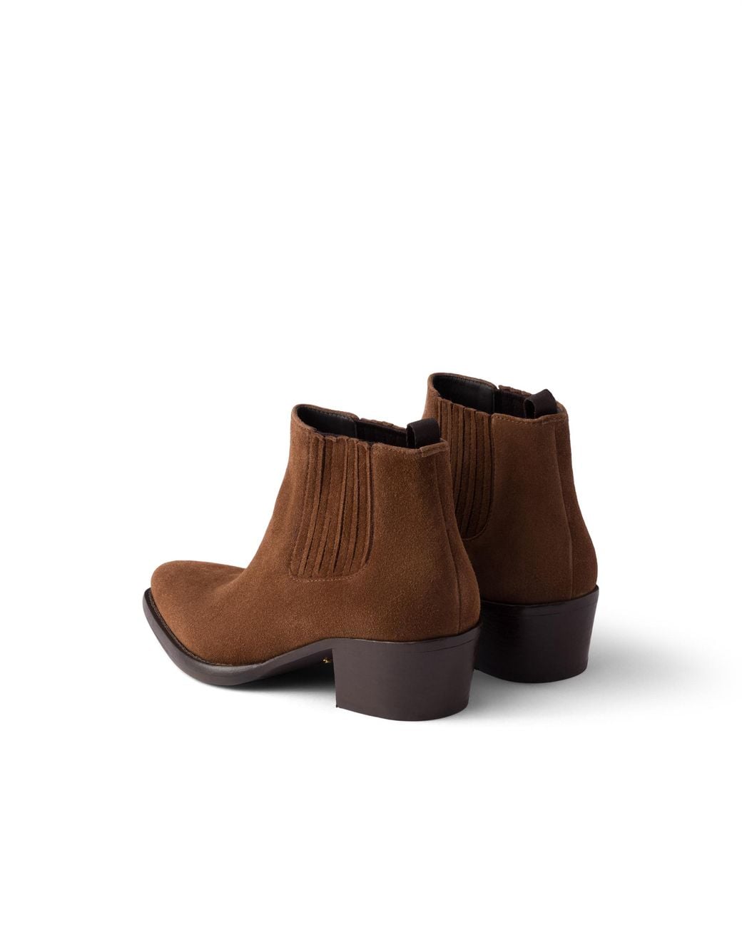 Prada Brown Suede Booties