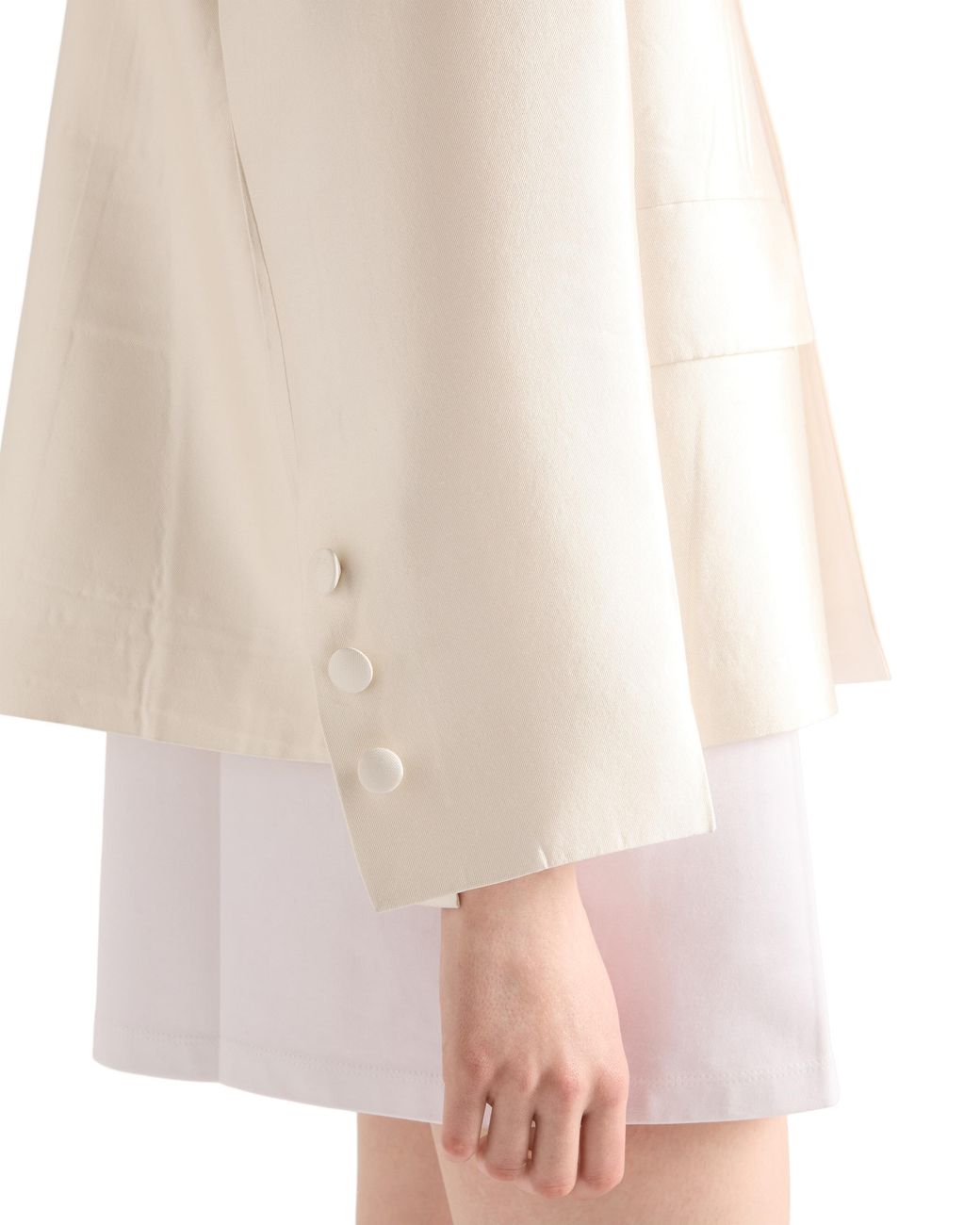 Prada White Single-Breasted Silk And Wool Jacket