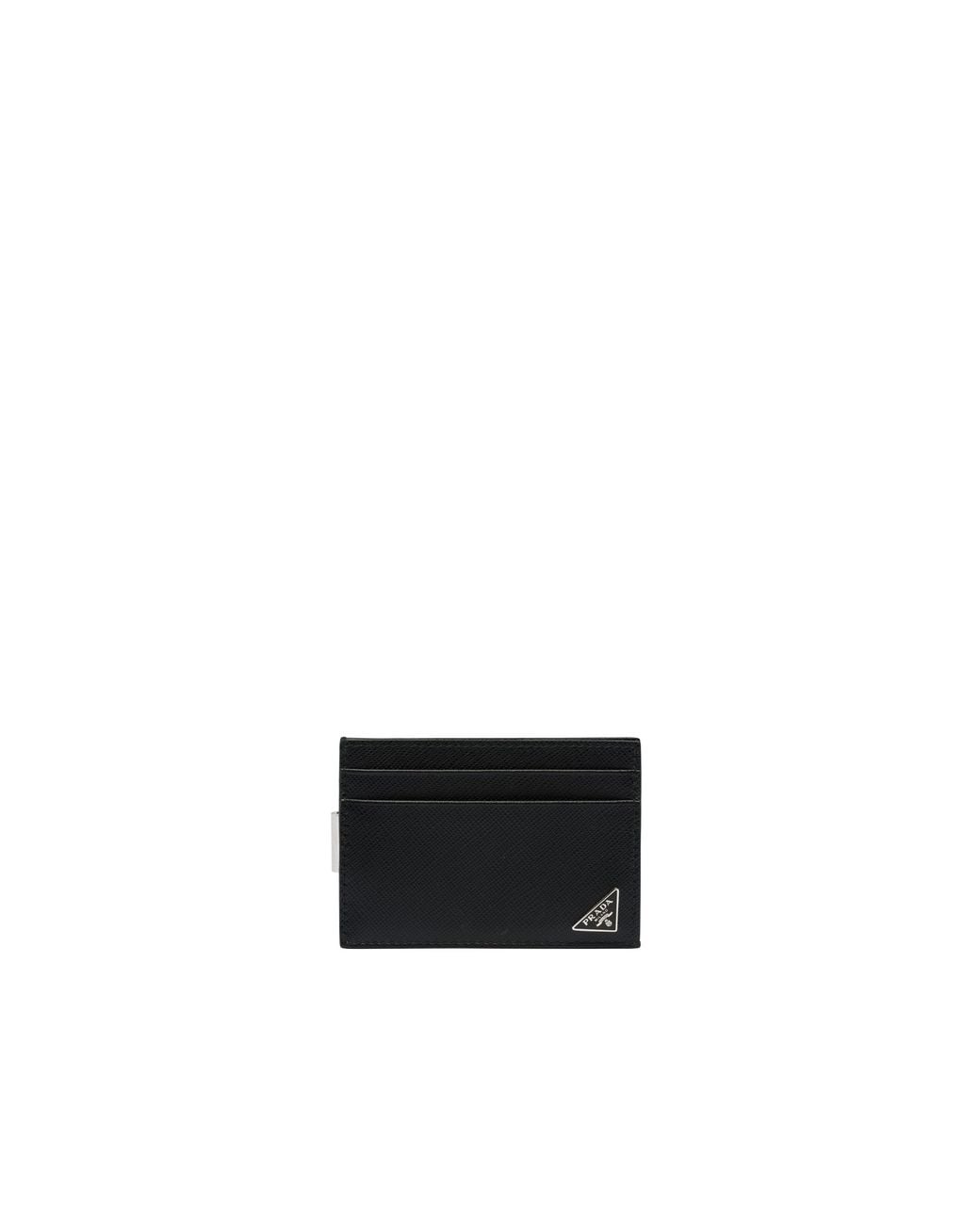 Prada White Saffiano Leather Card Holder for men