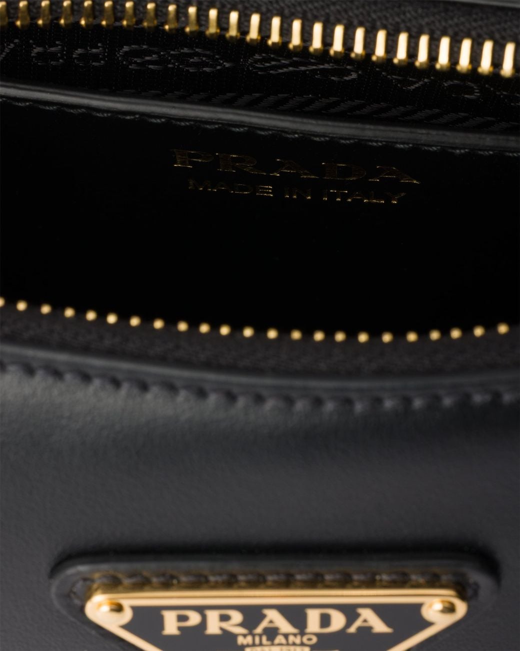Prada Black Arqué Mini Leather Shoulder Bag