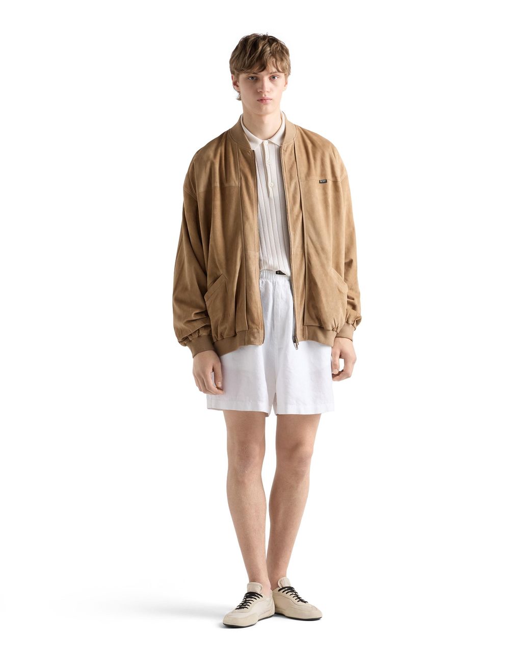 Prada White Cashmere And Silk Polo Shirt for men