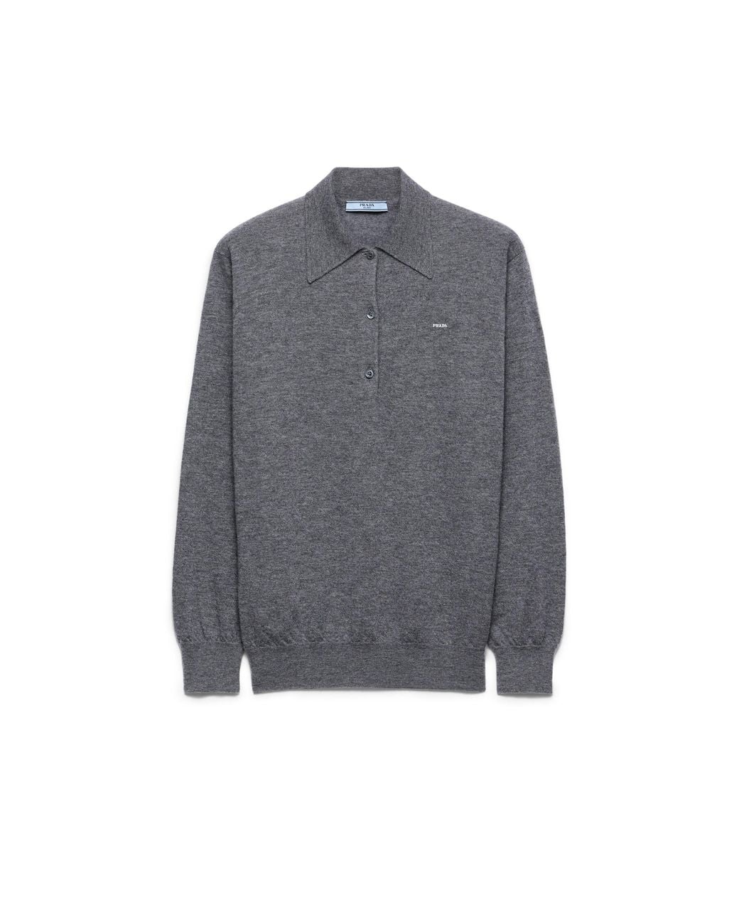 Prada Gray Cashmere Polo Sweater