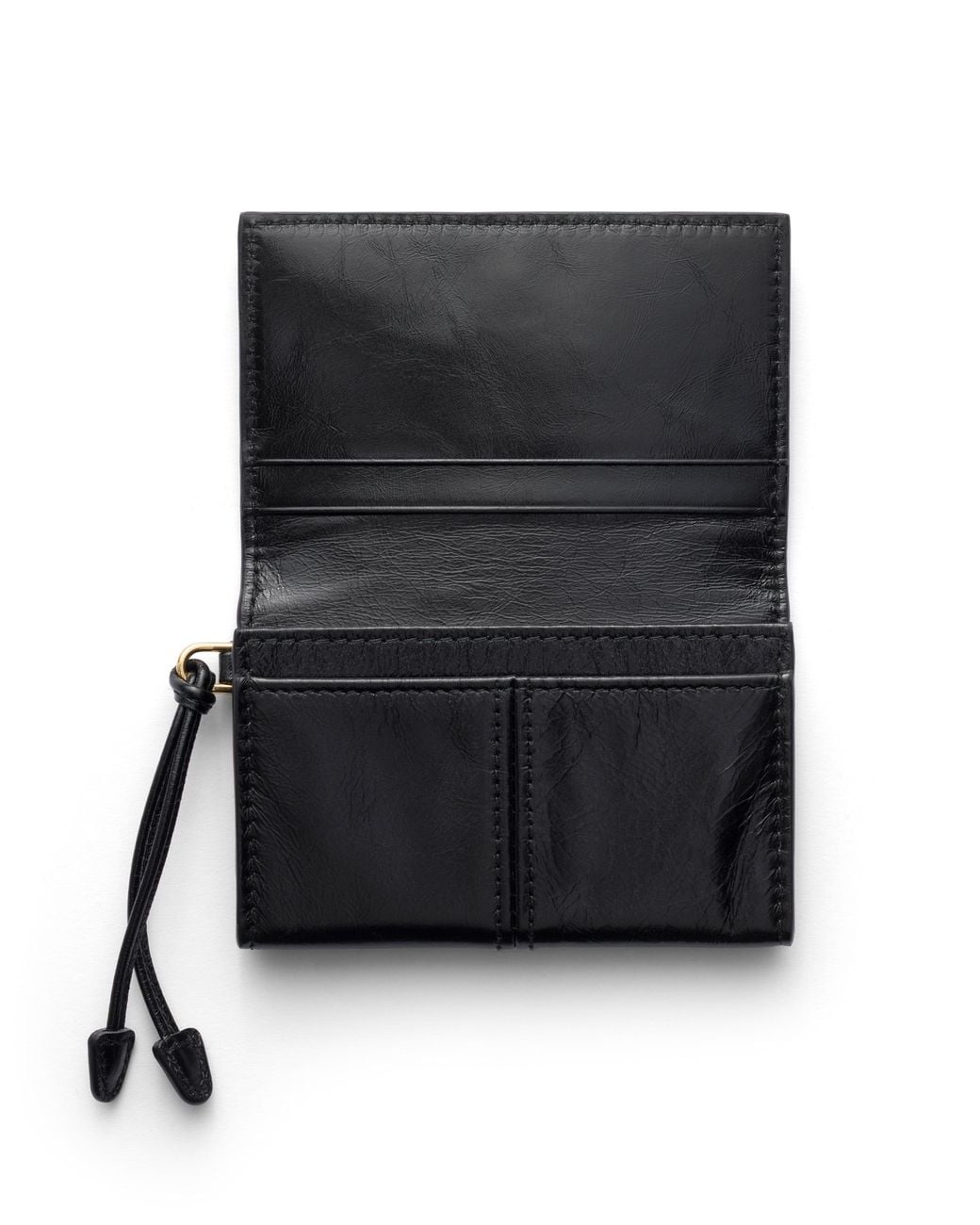 Prada White Leather Card Holder With Flap