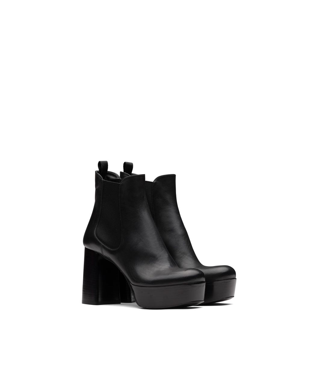 platform booties leather