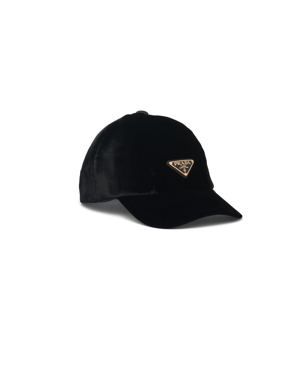 Prada Black Baseballkappe Aus Samt, Damen, Größe