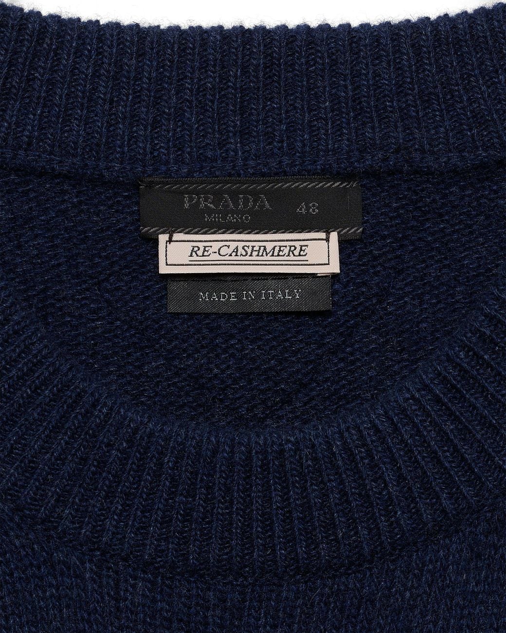 Prada Blue Re-Cashmere Crew-Neck Sweater for men