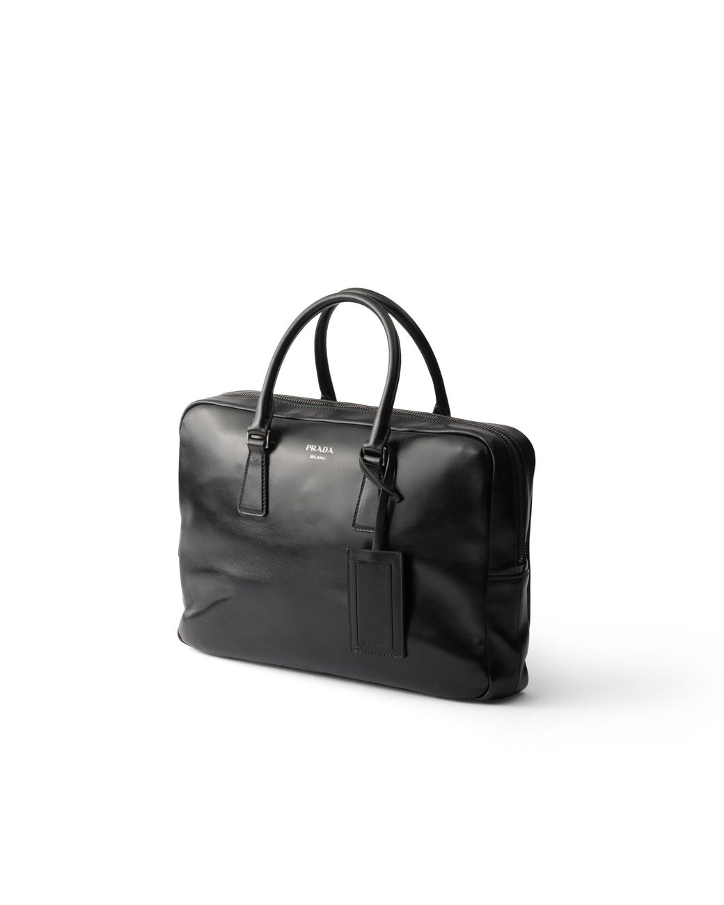 Prada Black Leather Work Bag for men