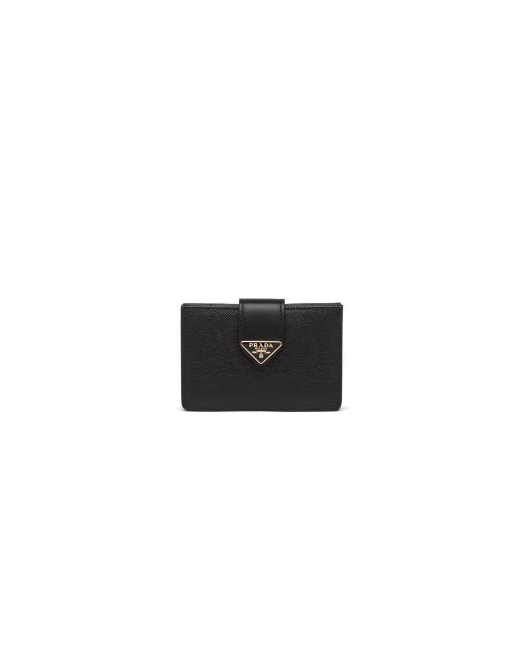 Prada White Saffiano And Smooth Leather Card Holder