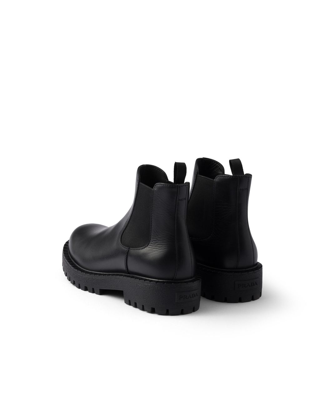 Prada Black Leather Chelsea Boots, Size 5 for men