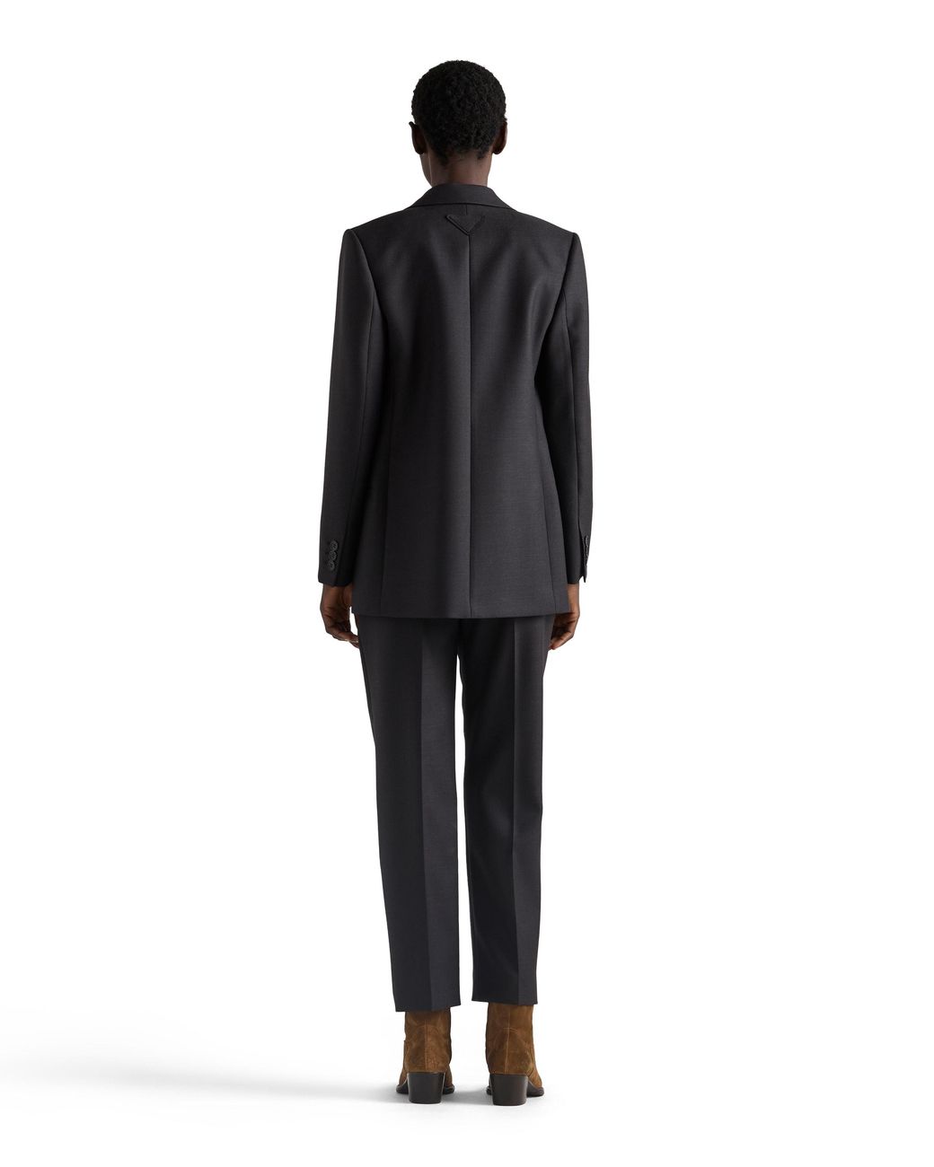 Prada Black Wool Gabardine Pants With Pin