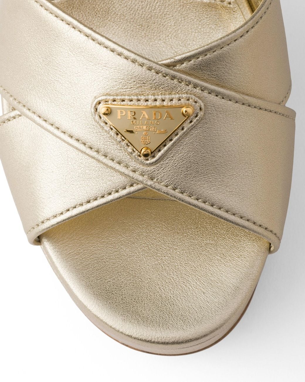 Prada White Nappa Leather Platform Sandals