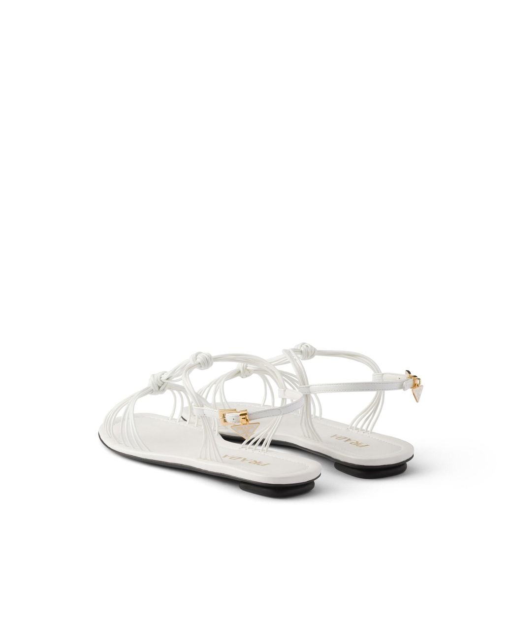 Prada White Patent Leather Sandals