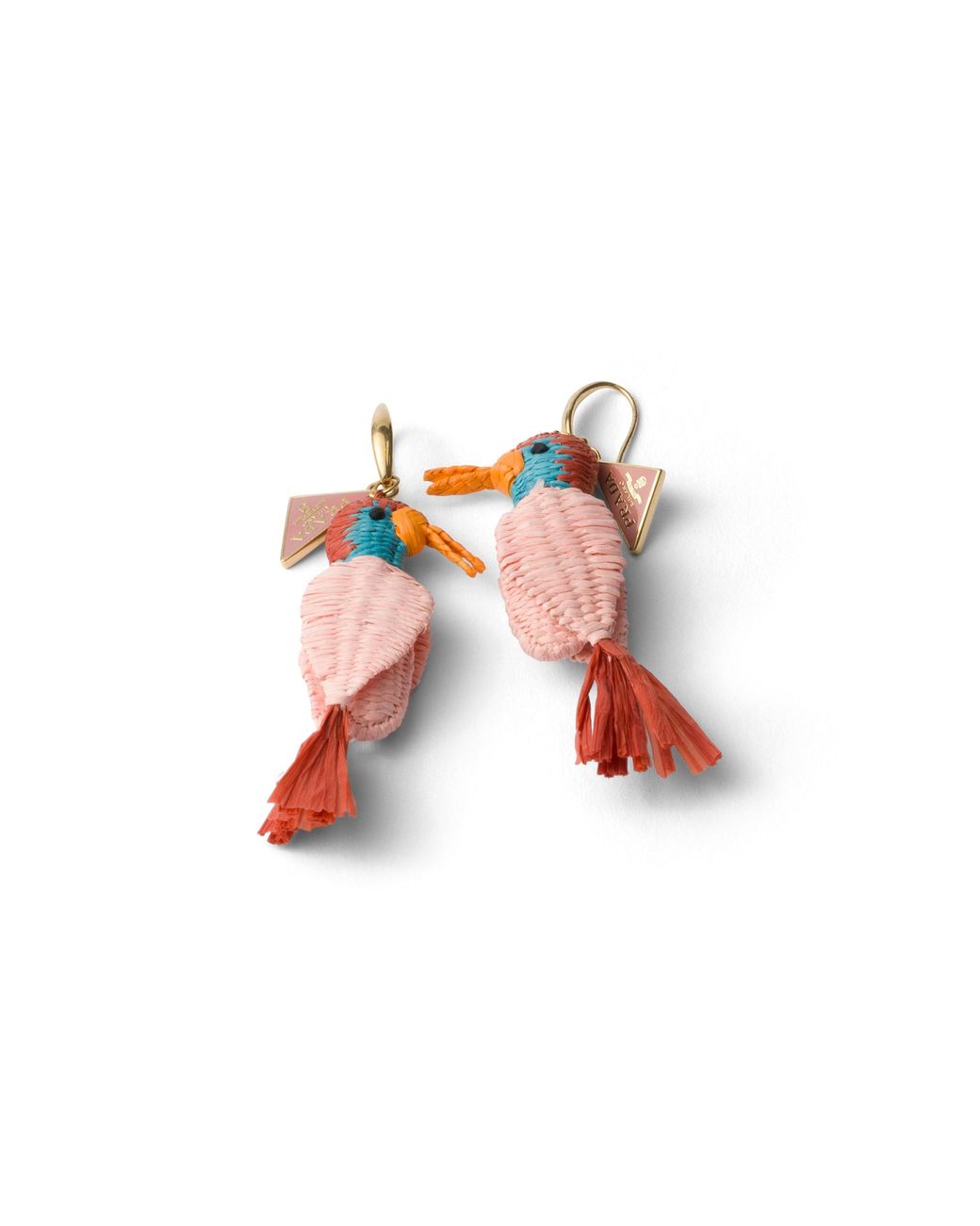 Prada White Metal And Crochet Earrings