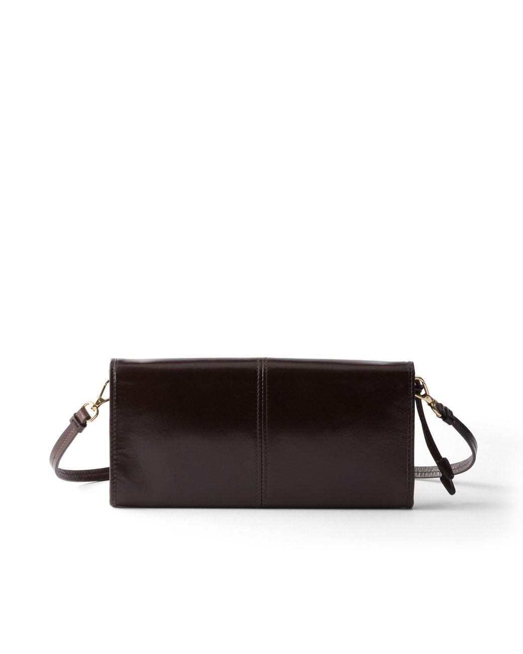 Prada Black Leather Wallet With Shoulder Strap