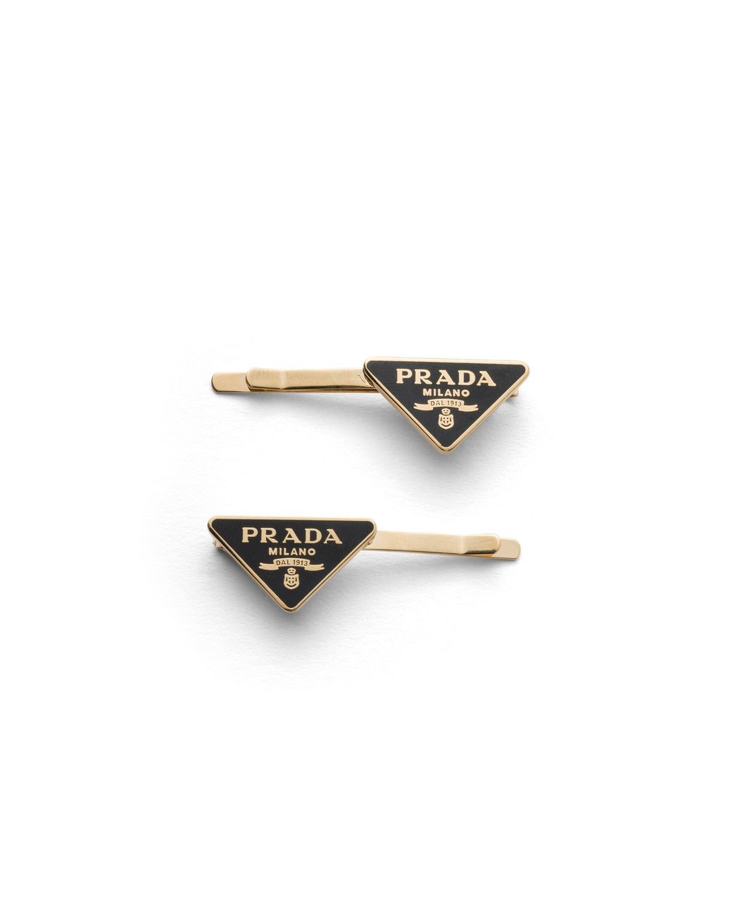 Prada White Metal Hair Clips