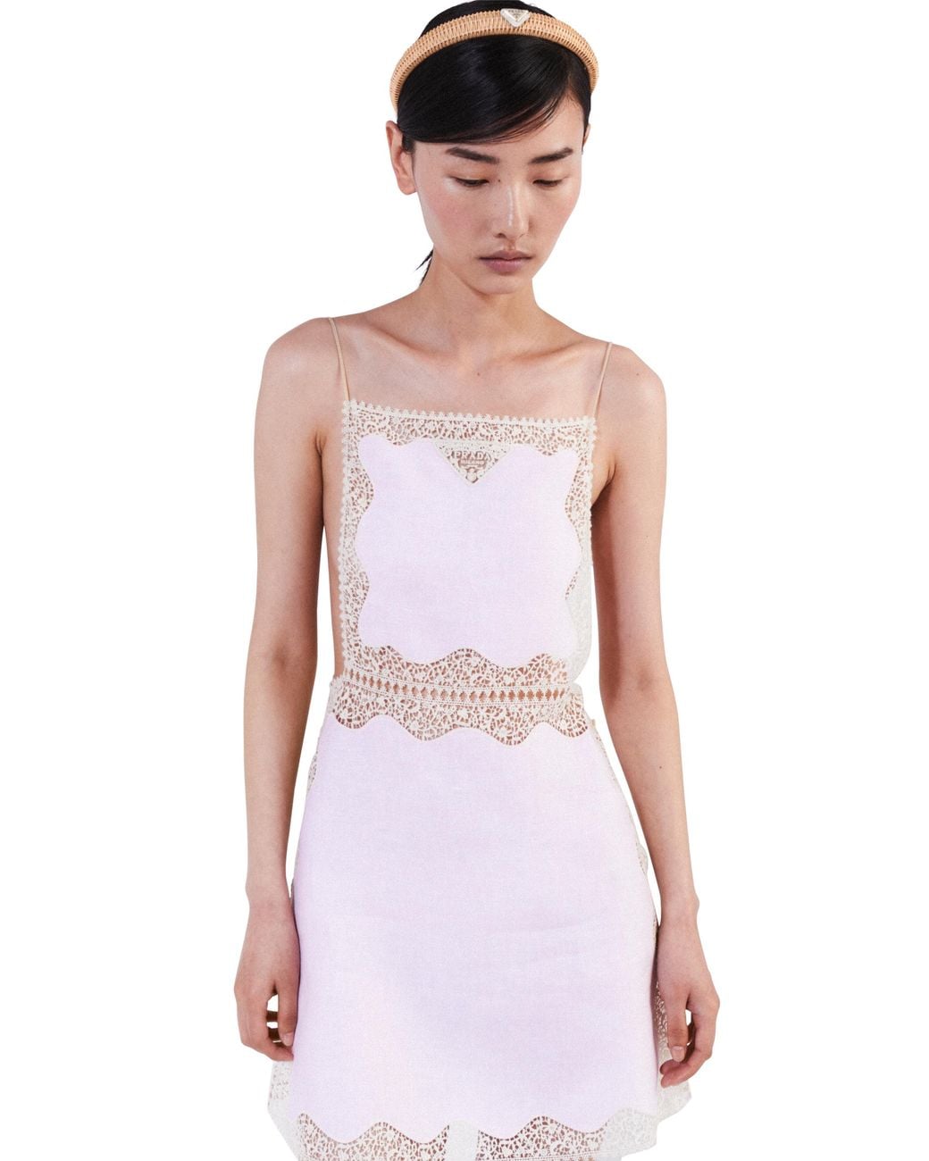 Prada White Wicker Headband