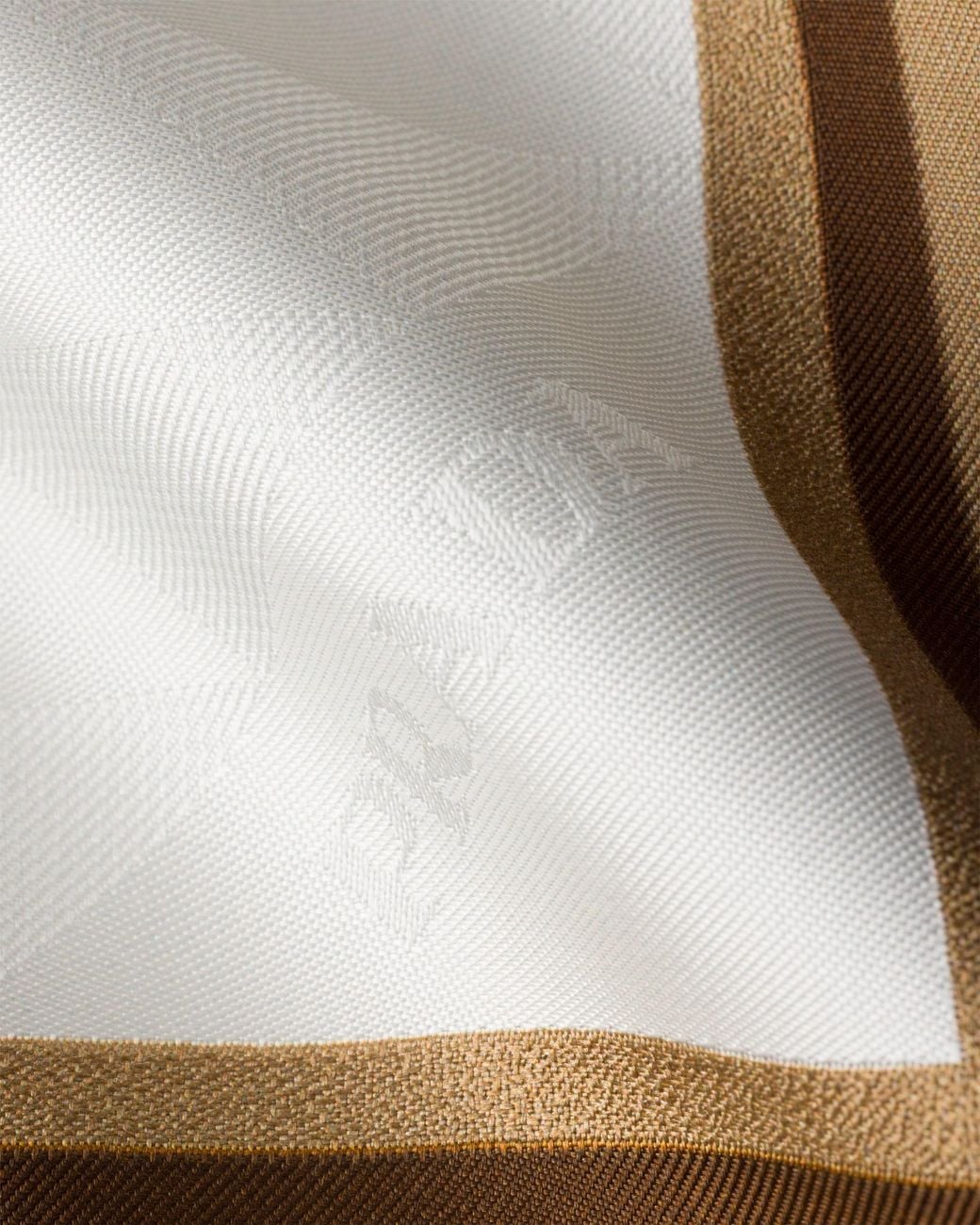 Prada White Printed Silk Twill Jacquard Scarf 55
