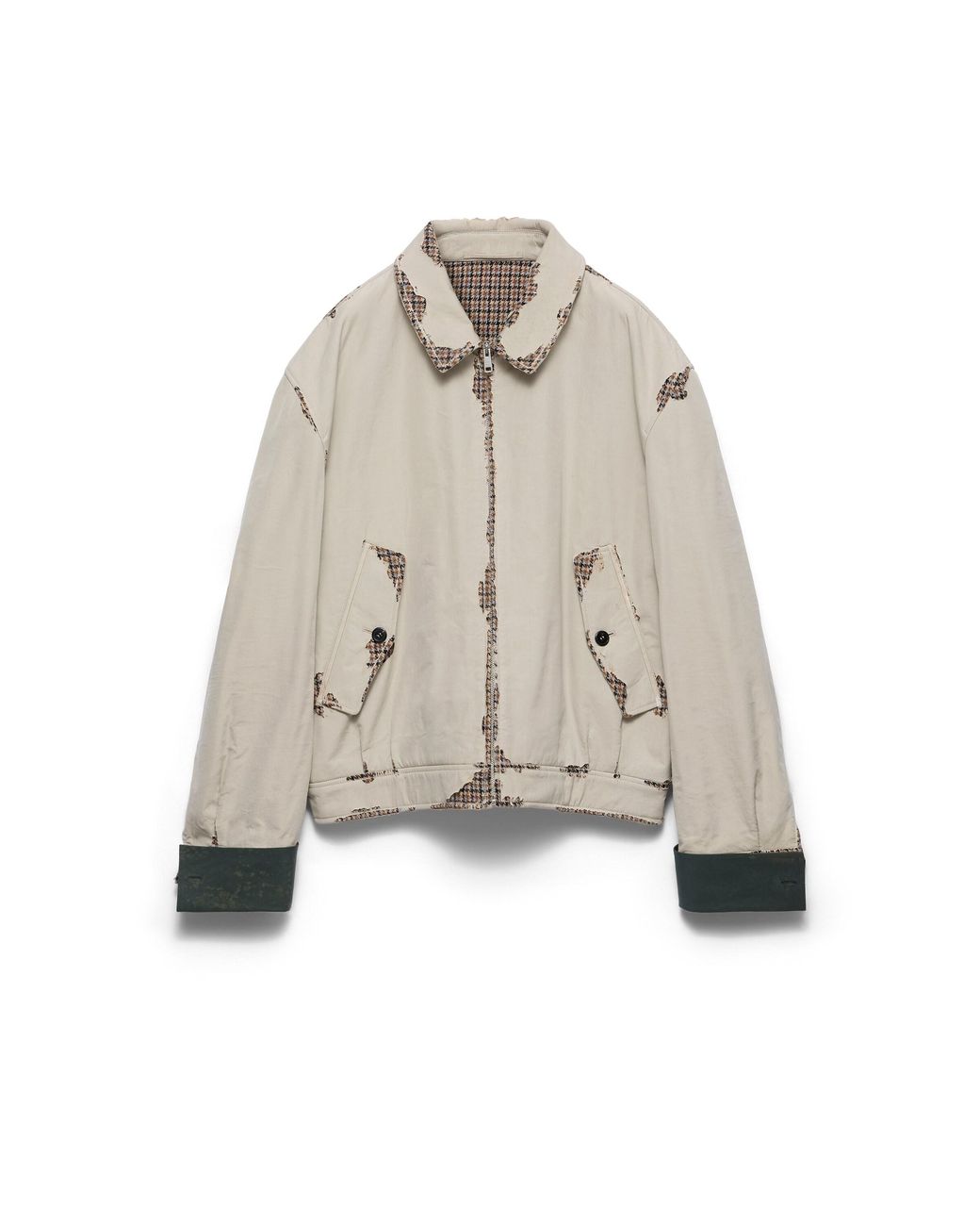 Prada White Bonded Devoré Cotton Jacket for men